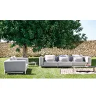 3-Seater Outdoor Sofa in Aluminium and High Quality Fabric - Filomena Viadurini