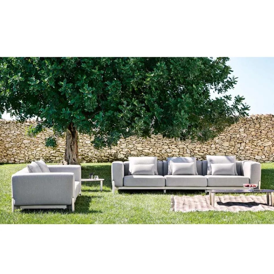 3-Seater Outdoor Sofa in Aluminium and High Quality Fabric - Filomena Viadurini