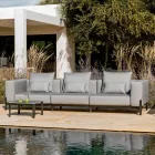 3-Seater Outdoor Sofa in Aluminium and High Quality Fabric - Filomena Viadurini