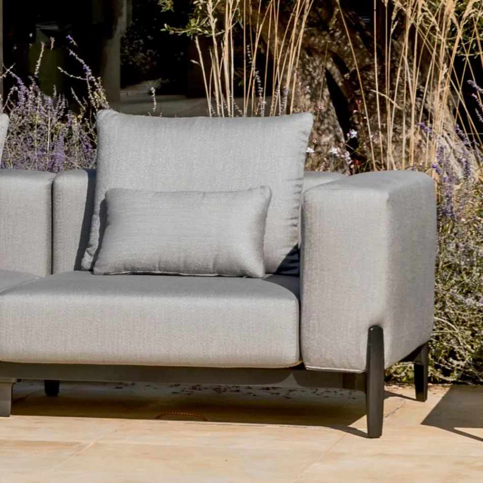 3-Seater Outdoor Sofa in Aluminium and High Quality Fabric - Filomena Viadurini
