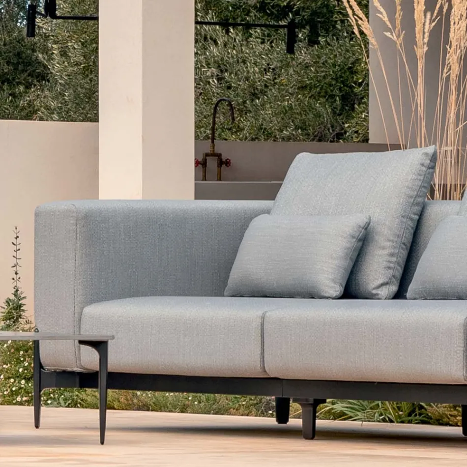 3-Seater Outdoor Sofa in Aluminium and High Quality Fabric - Filomena Viadurini
