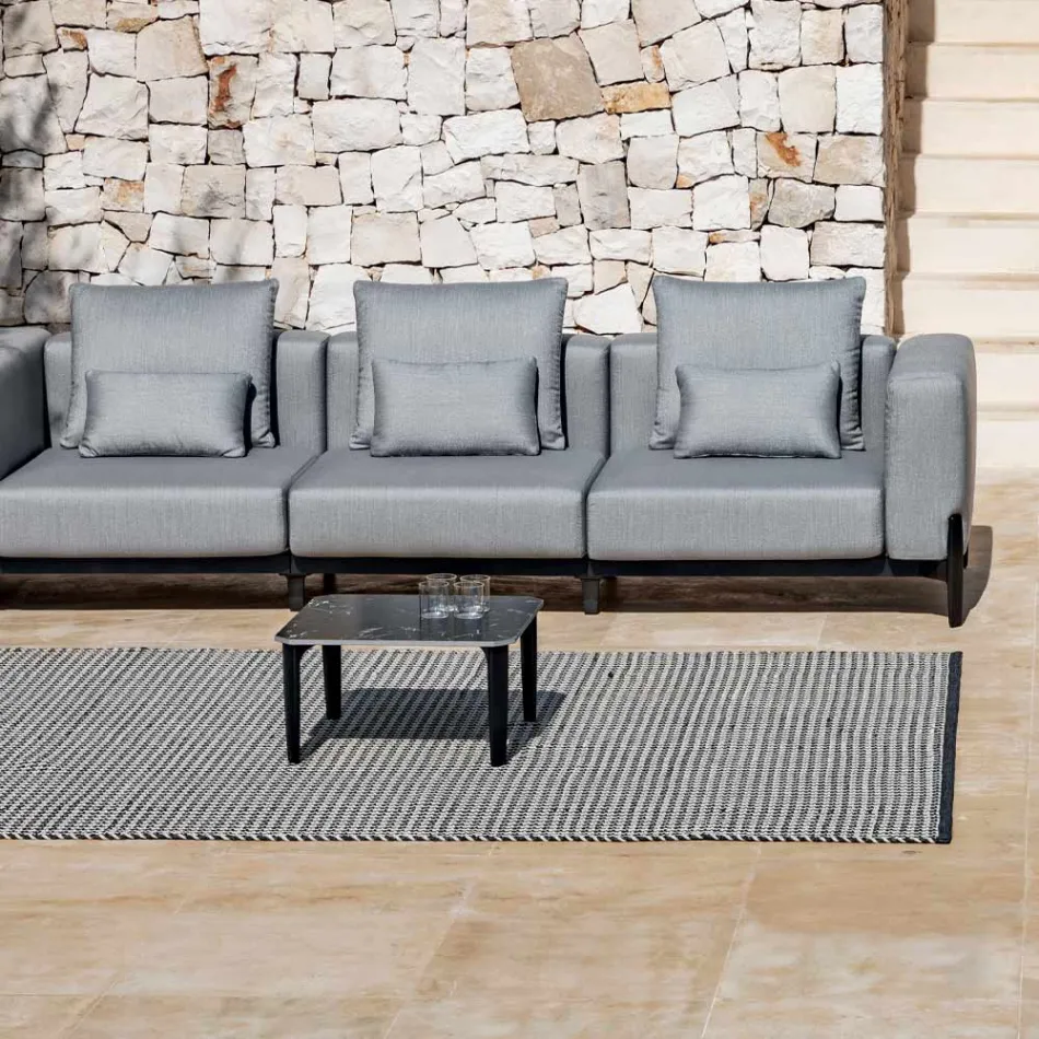 3-Seater Outdoor Sofa in Aluminium and High Quality Fabric - Filomena Viadurini