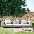 3 Seater Outdoor Sofa in Aluminium and High Quality Fabric - Filomena