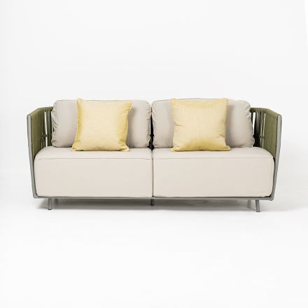 3 Seater Outdoor Sofa in Aluminium and Weaving - Eugene Viadurini