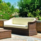 3 seater outdoor polyethylene braided in Oslo hand Viadurini
