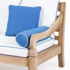 3 Seater Garden Sofa in Brushed Natural Teak - Artes Viadurini