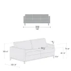 3-Seater Lounge Sofa in Leather, Wood and Metal Made in Italy - Bizzarro Viadurini