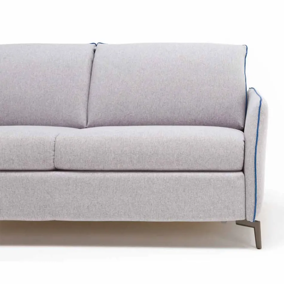 3-seater design sofa L.185cm fabric / eco-leather made in Italy Erica Viadurini