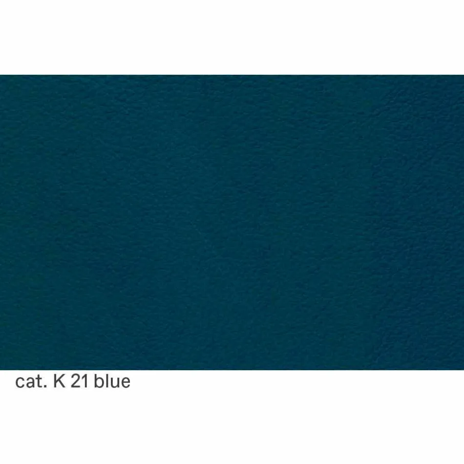 3 Seater Sofa Upholstered in Leather with Lacquered Feet Made in Italy - Idra Viadurini