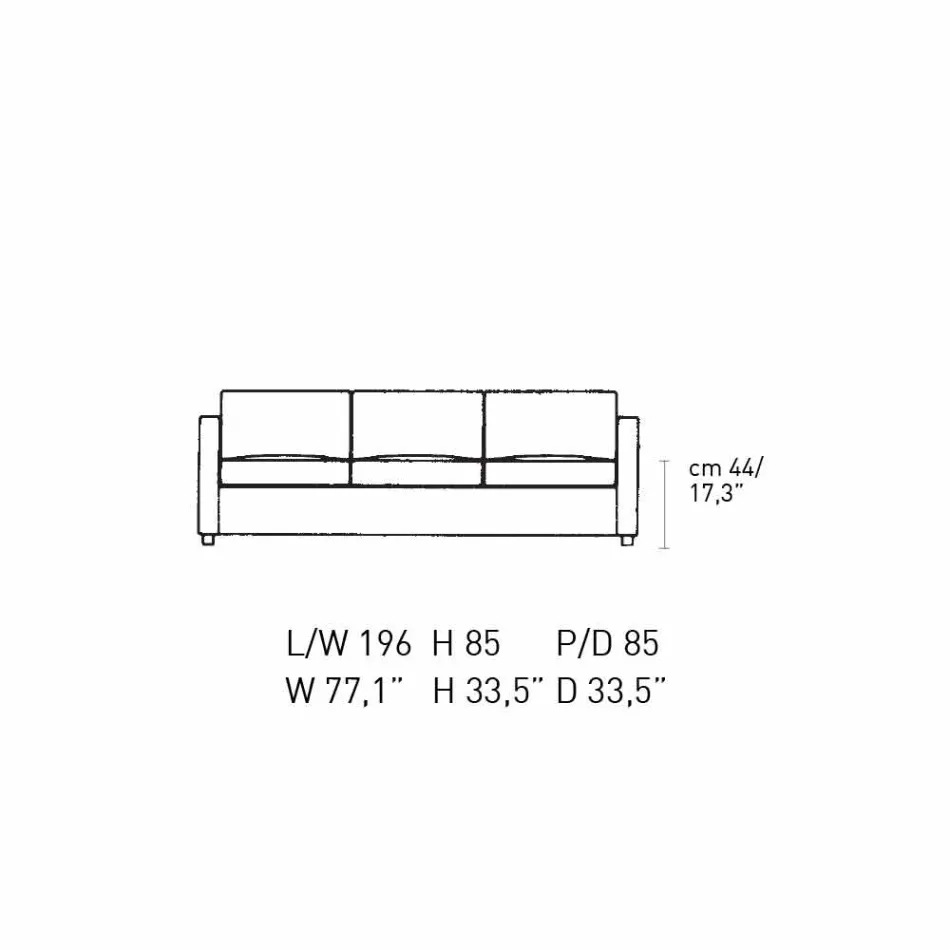 3 Seater Sofa Upholstered in High Quality Made in Italy Leather - Centauro Viadurini
