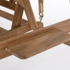 2 Seater Rocking Garden Sofa in Acacia Wood with White Canvas - Roxen Viadurini