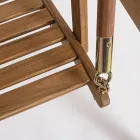 2 Seater Rocking Garden Sofa in Acacia Wood with White Canvas - Roxen Viadurini