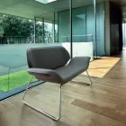 Two seat sofa in chromed steel and real cowhide Cesare Viadurini