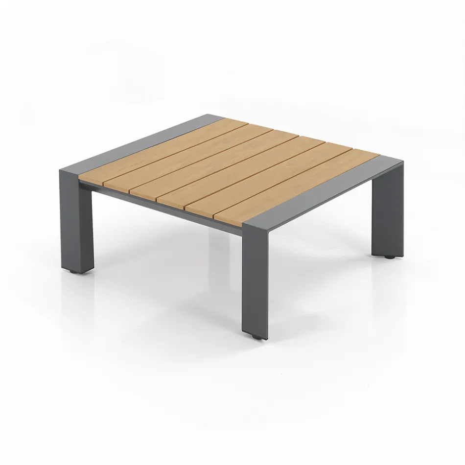 Corner Sofa with Coffee Table for Outdoors and Indoors in Aluminium - Mettre Viadurini