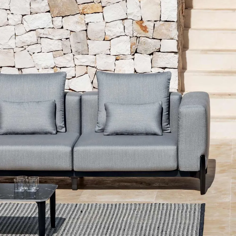 5-Seater Outdoor Corner Sofa in Aluminium 3 Finishes, Luxury - Filomena Viadurini