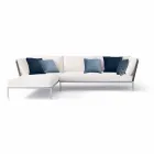 Modern Design Outdoor Corner Sofa in Dove Grey or White Fabric - Ontario3 Viadurini