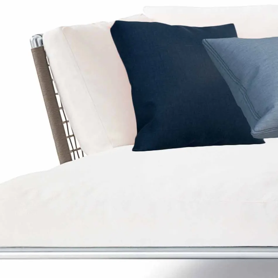 Modern Design Outdoor Corner Sofa in Dove Grey or White Fabric - Ontario3 Viadurini