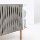 Hexagonal Garden Corner Sofa in Teak and Rope - Bellatrix Viadurini