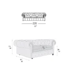 Classic Sofa with Onion Feet in Beech Wood Made in Italy - Spassoso Viadurini