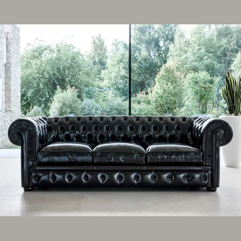 Classic Sofa with Onion Feet in Beech Wood Made in Italy - Spassoso Viadurini