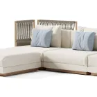 Modular Outdoor Sofa in Upholstered Fabric Made in Italy - Rubik Viadurini