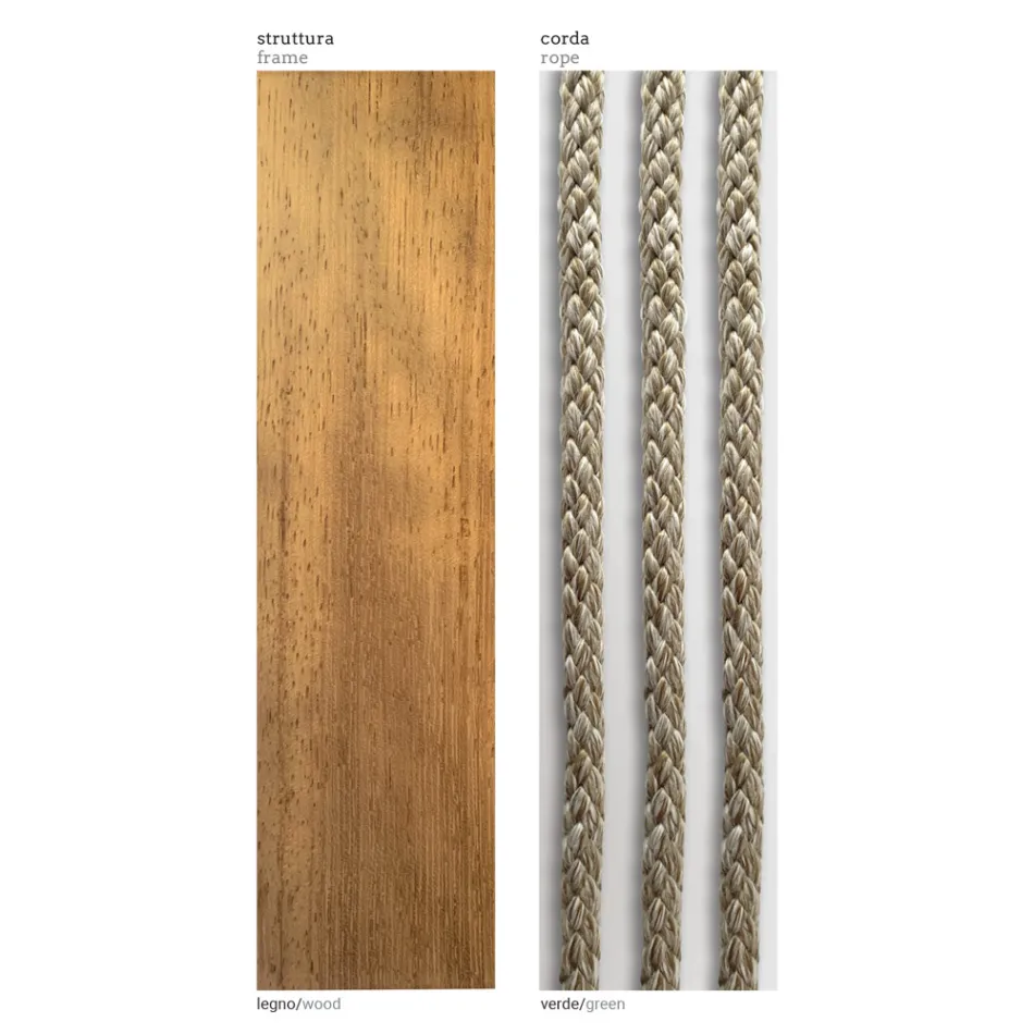 Sectional Garden Sofa with C-shaped Structure in Wood Made in Italy - Rubik Viadurini