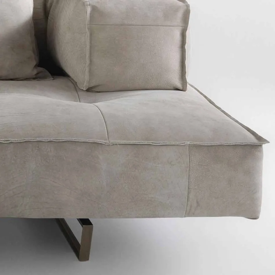 Contemporary design armchair Cardo, leather upholstery Viadurini