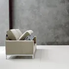 Sofa with Bed Opening in Metal and Polyurethane Made in Italy - Folle Viadurini