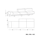 Sofa with Extra-clear Glass Base and Fabric Seat Made in Italy - Rory Viadurini