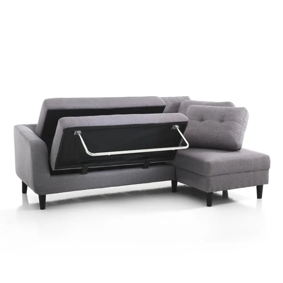 Sofa with foldaway bed element under the seat - Nickel Viadurini