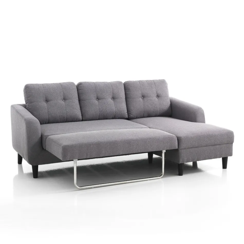 Sofa with foldaway bed element under the seat - Nickel Viadurini