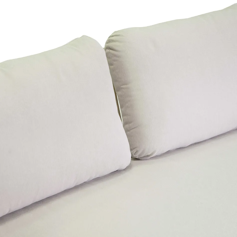 Sofa with Armchairs and Coffee Table in White Aluminium for the Garden - Tenda Viadurini