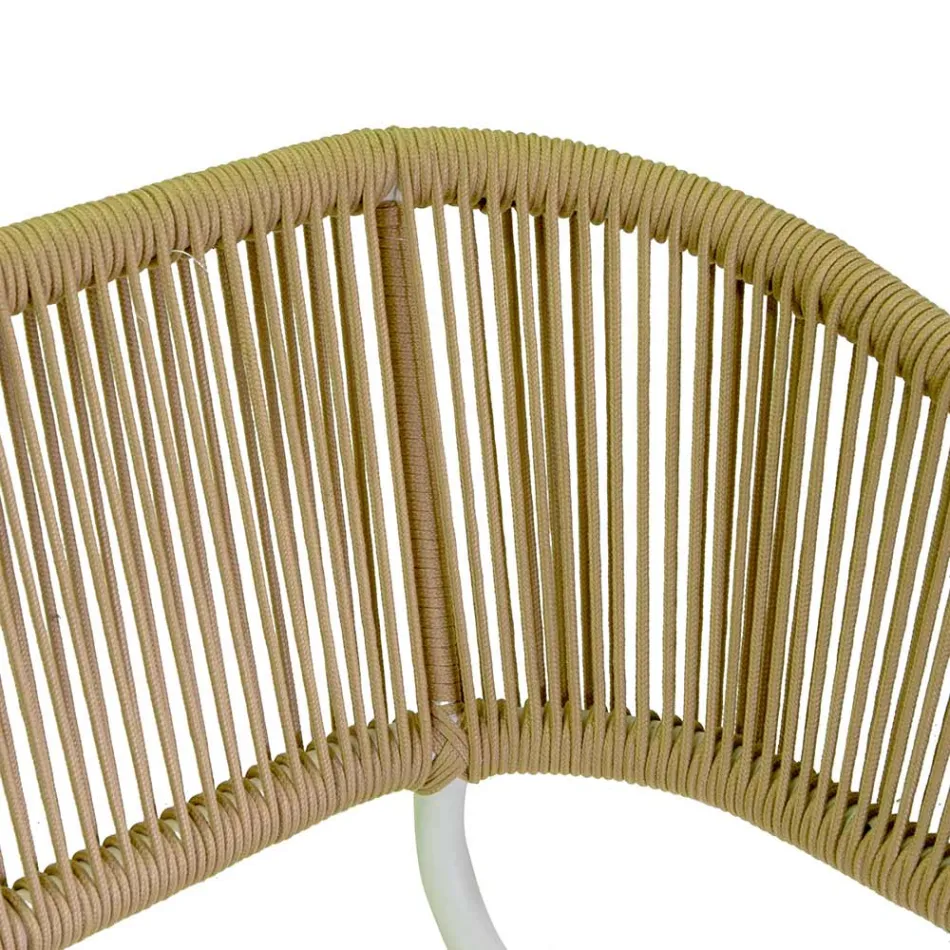 Sofa with Armchairs and Coffee Table in White Aluminium for the Garden - Tenda Viadurini