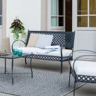 2 Seater Outdoor Sofa in Galvanized Steel Made in Italy - Selvaggia Viadurini