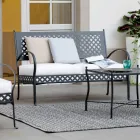 2 Seater Outdoor Sofa in Galvanized Steel Made in Italy - Selvaggia Viadurini