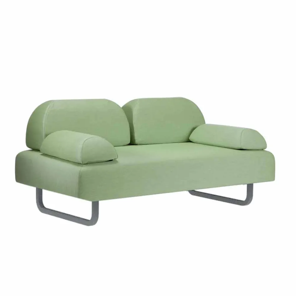 2 Seater Outdoor Sofa in Fabric and Metal Made in Italy Design - Selia Viadurini