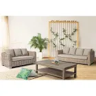 Homemotion - Ceara 3 Seater Design Outdoor Sofa in Wood and Rattan Viadurini