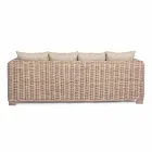 Homemotion - Ceara 3 Seater Design Outdoor Sofa in Wood and Rattan Viadurini
