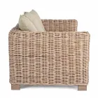 Homemotion - Ceara 3 Seater Design Outdoor Sofa in Wood and Rattan Viadurini