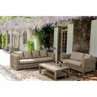 Homemotion - Ceara 3 Seater Design Outdoor Sofa in Wood and Rattan Viadurini