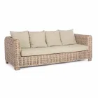 Homemotion - Ceara 3 Seater Design Outdoor Sofa in Wood and Rattan Viadurini