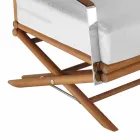 3 Seater Outdoor Sofa in Natural Wood or Black and Luxury Fabric - Suzana Viadurini