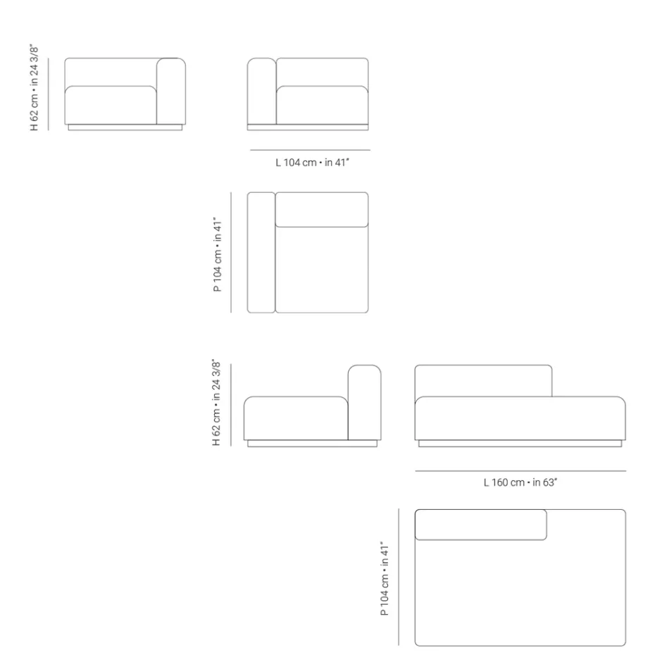 Modular Outdoor Sofa in Marine Plywood Made in Italy - Bahias Viadurini