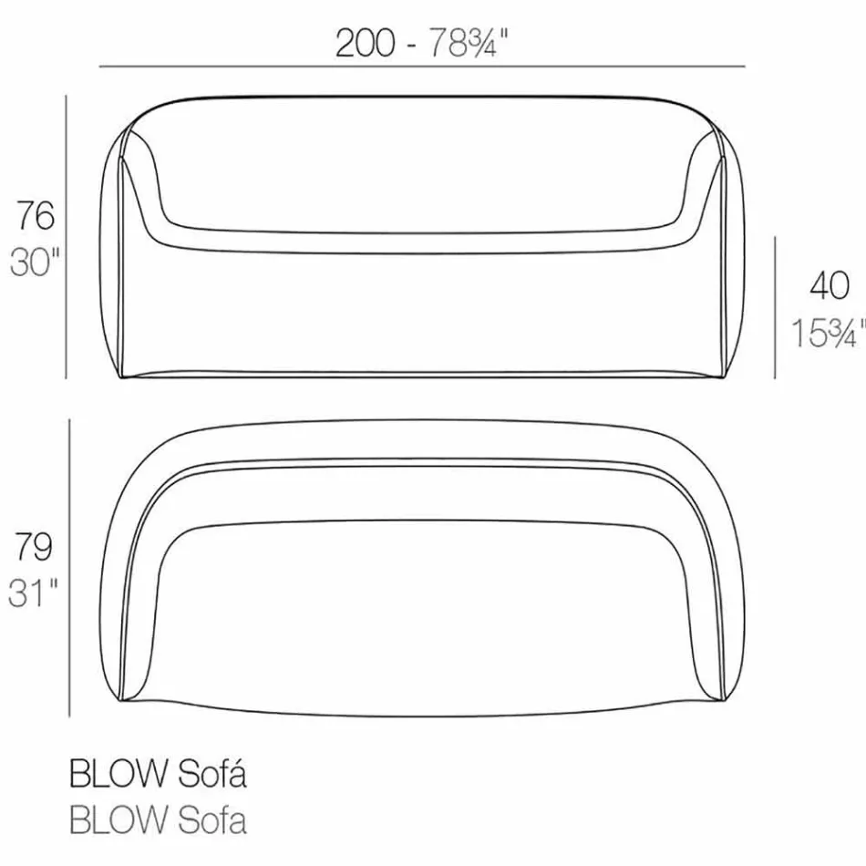 Design outdoor sofa in Blow by Vondom polyethylene resin Viadurini