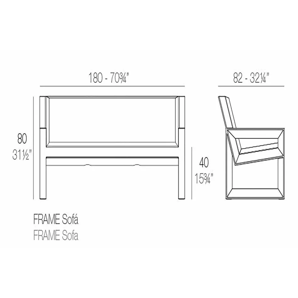 Frame by Vondom outdoor sofa, in polyethylene resin, design Viadurini