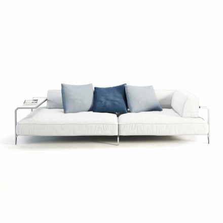 Outdoor Sofa Upholstered in Modern Design Fabric Made in Italy - Arkansas Viadurini