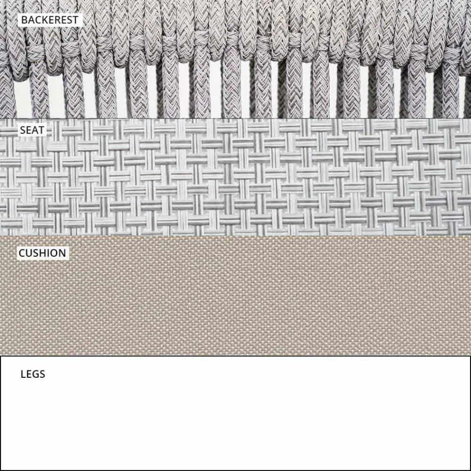 Outdoor Stackable Two Seater Sofa Upholstered Fabric - Smart by Varaschin Viadurini