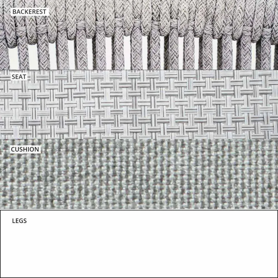 Outdoor Stackable Two Seater Sofa Upholstered Fabric - Smart by Varaschin Viadurini