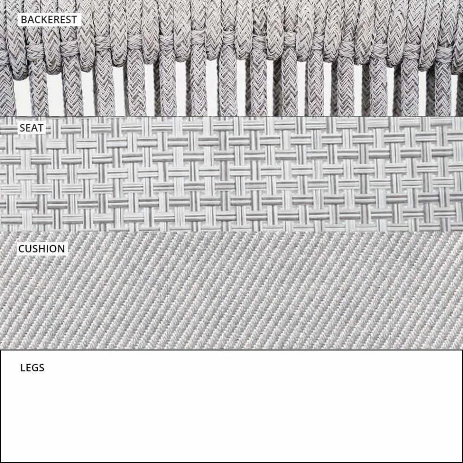 Outdoor Stackable Two Seater Sofa Upholstered Fabric - Smart by Varaschin Viadurini