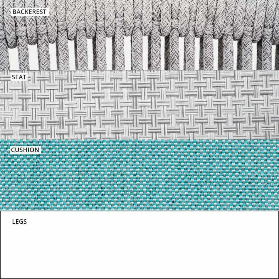 Outdoor Stackable Two Seater Sofa Upholstered Fabric - Smart by Varaschin Viadurini